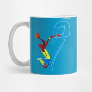 basketball player in the big jump Mug